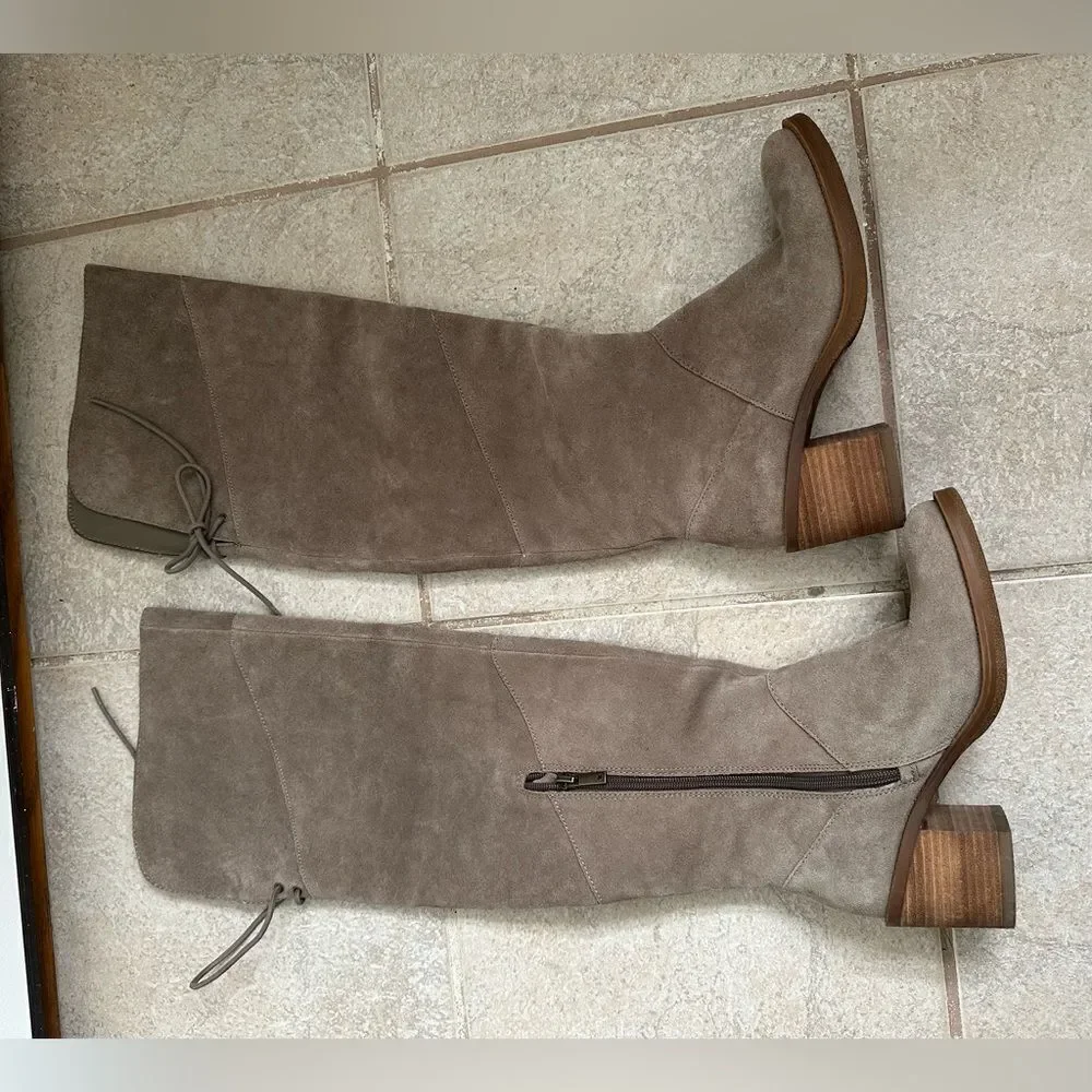 Lucky‎ Brand Ralsky Over the Knee Suede Boot size 6.5 boots real leather beige